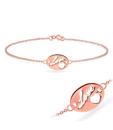 Rose Gold Plated Valentine Silver Bracelet BRS-136-RO-GP